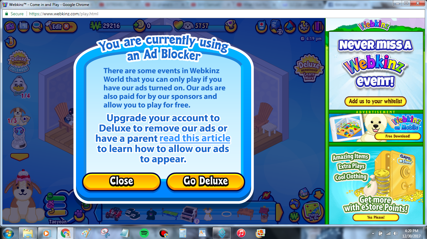 Webkinz change email page